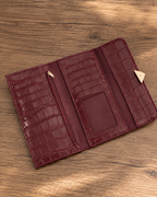 Portefeuille Amore – Effet Croco & Cœur Doré
