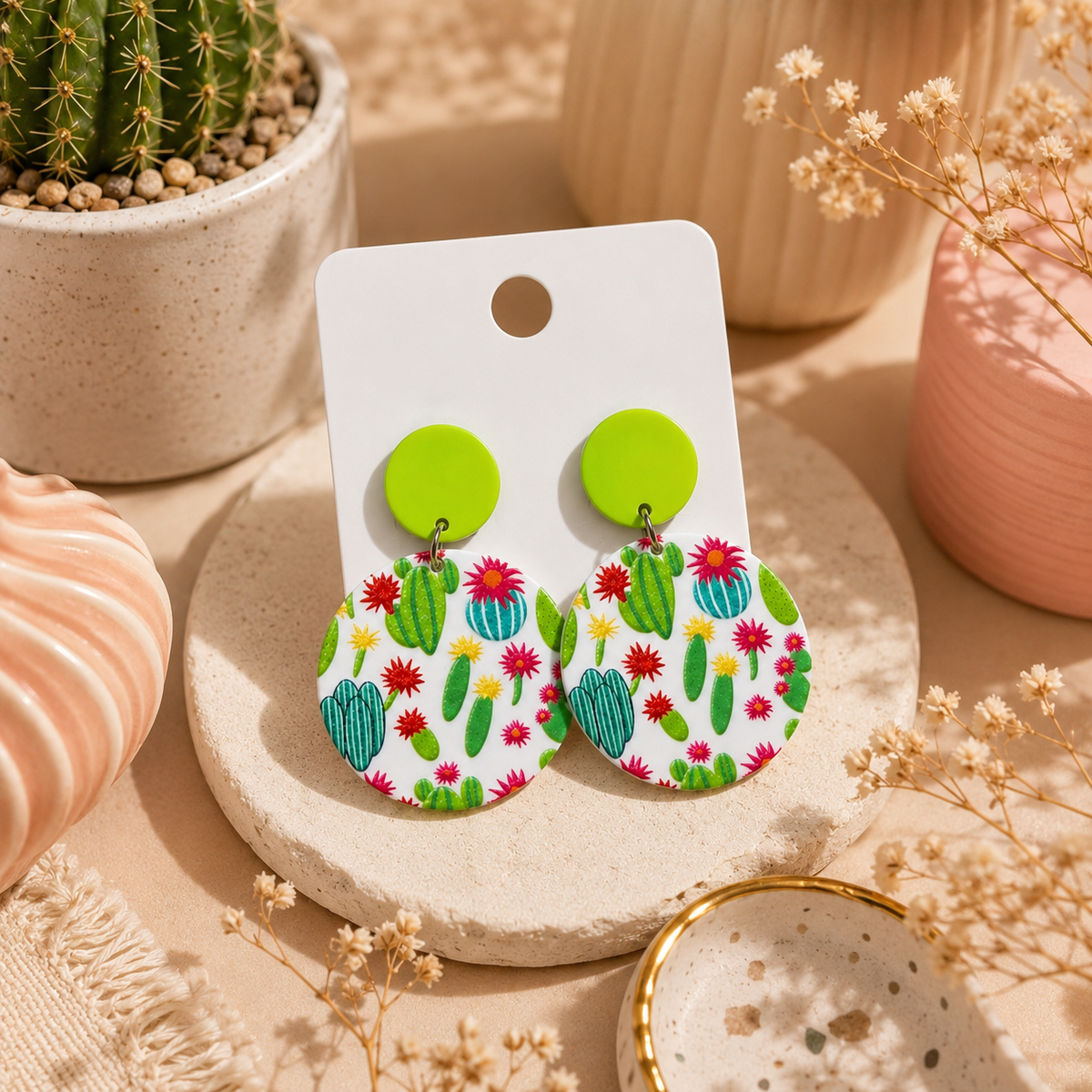 Boucles d’oreilles cactus – vue 1