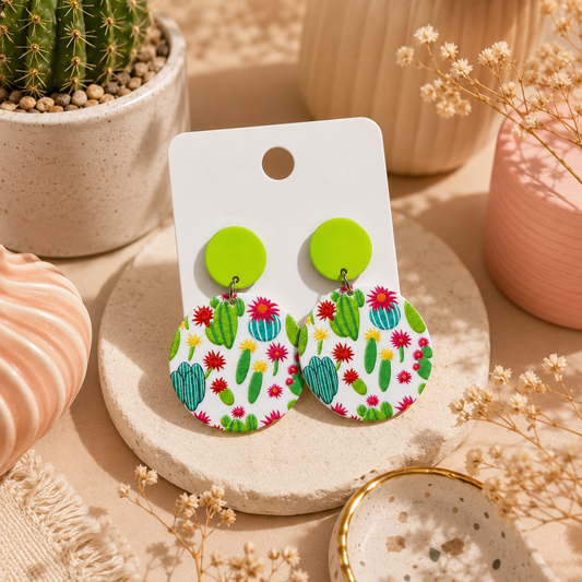 Boucles d’oreille cactus: