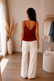 Haut pailleté femme – Rouge – vue 2