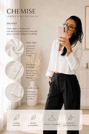 Chemise courte oversize “Lina” – Blanc – vue 1