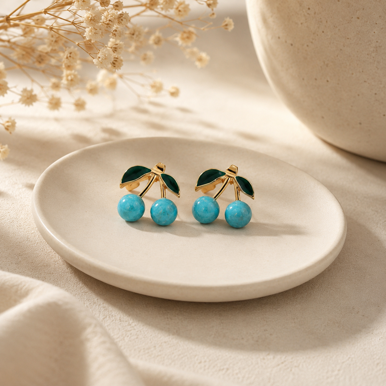 Boucles d’oreilles cerises – vue 1