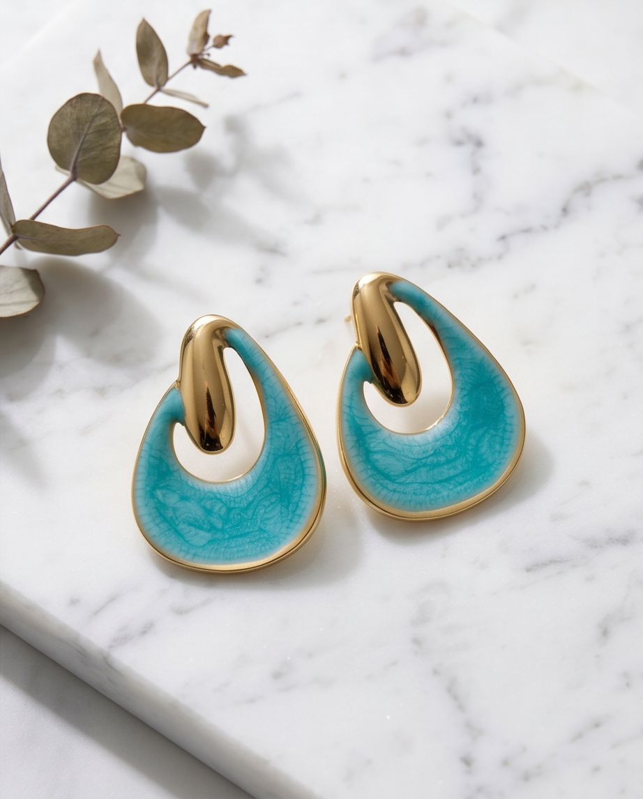 Boucles d’oreilles turquoise – vue 1