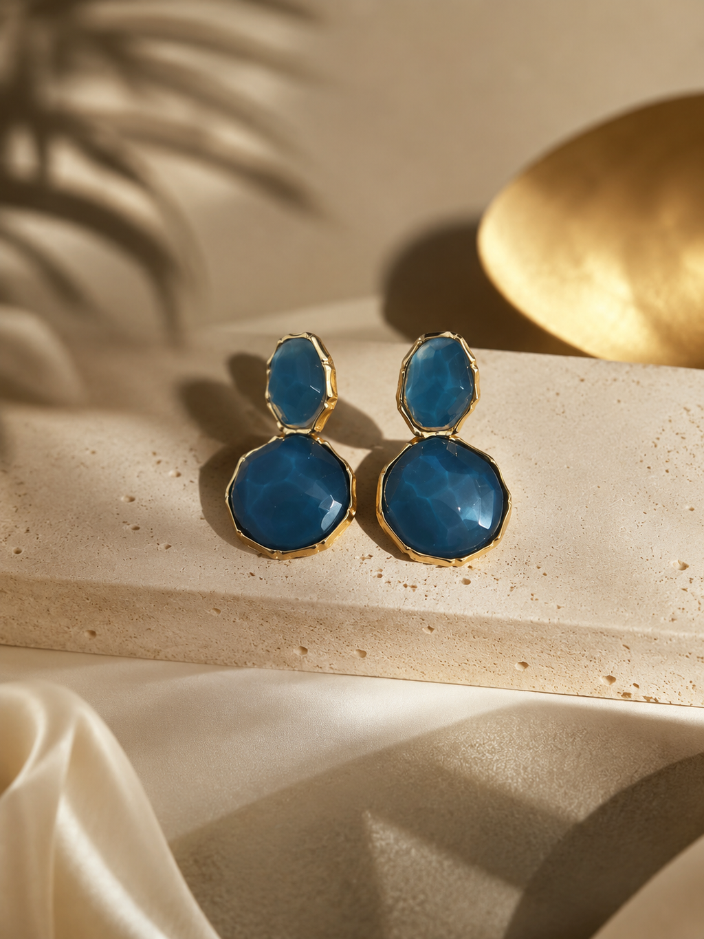 Boucles d’oreille perle bleu💙