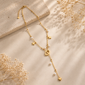 Collier multi-breloques acier inoxydable femme – bijou layering – vue 1