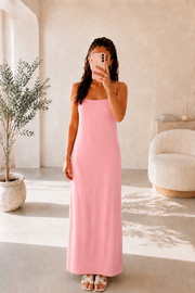 Robe longue rose clair – Taille unique – vue 1