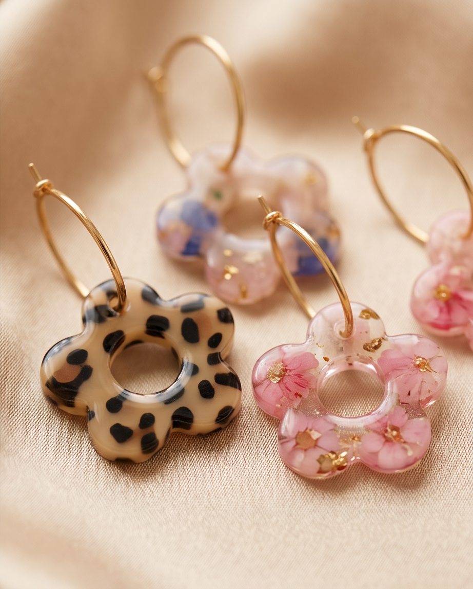 Boucles d’oreilles fleurs – vue 3