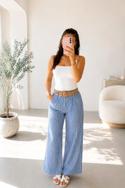 Pantalon palazzo femme – Bleu marine – vue 1