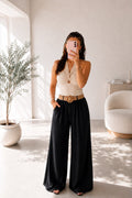 Pantalon palazzo femme – Noir