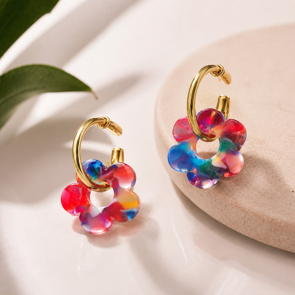 Boucles d’oreilles fleurs – vue 4