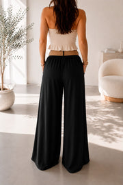 Pantalon palazzo femme – Noir – vue 2