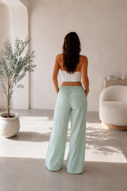 Pantalon palazzo femme – Vert clair – vue 2