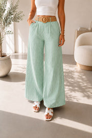 Pantalon palazzo femme – Vert clair – vue 3