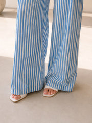 Pantalon palazzo femme – Bleu clair – vue 3