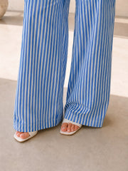 Pantalon palazzo femme – Bleu marine – vue 3