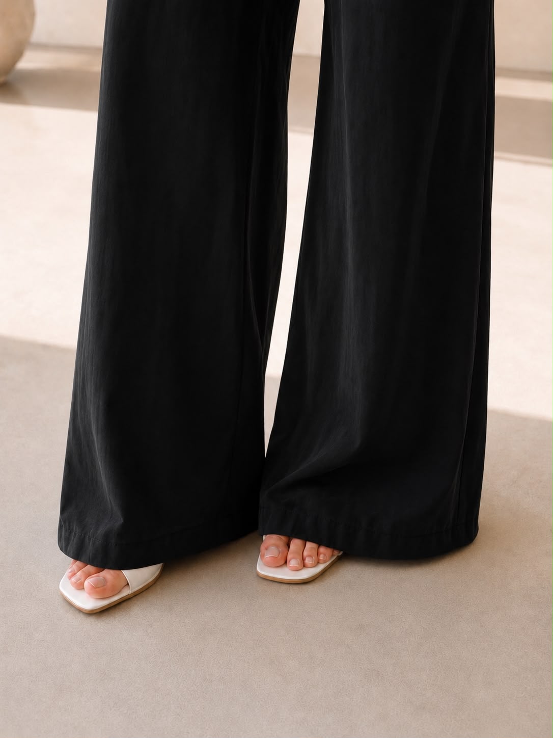 Pantalon palazzo femme – Noir