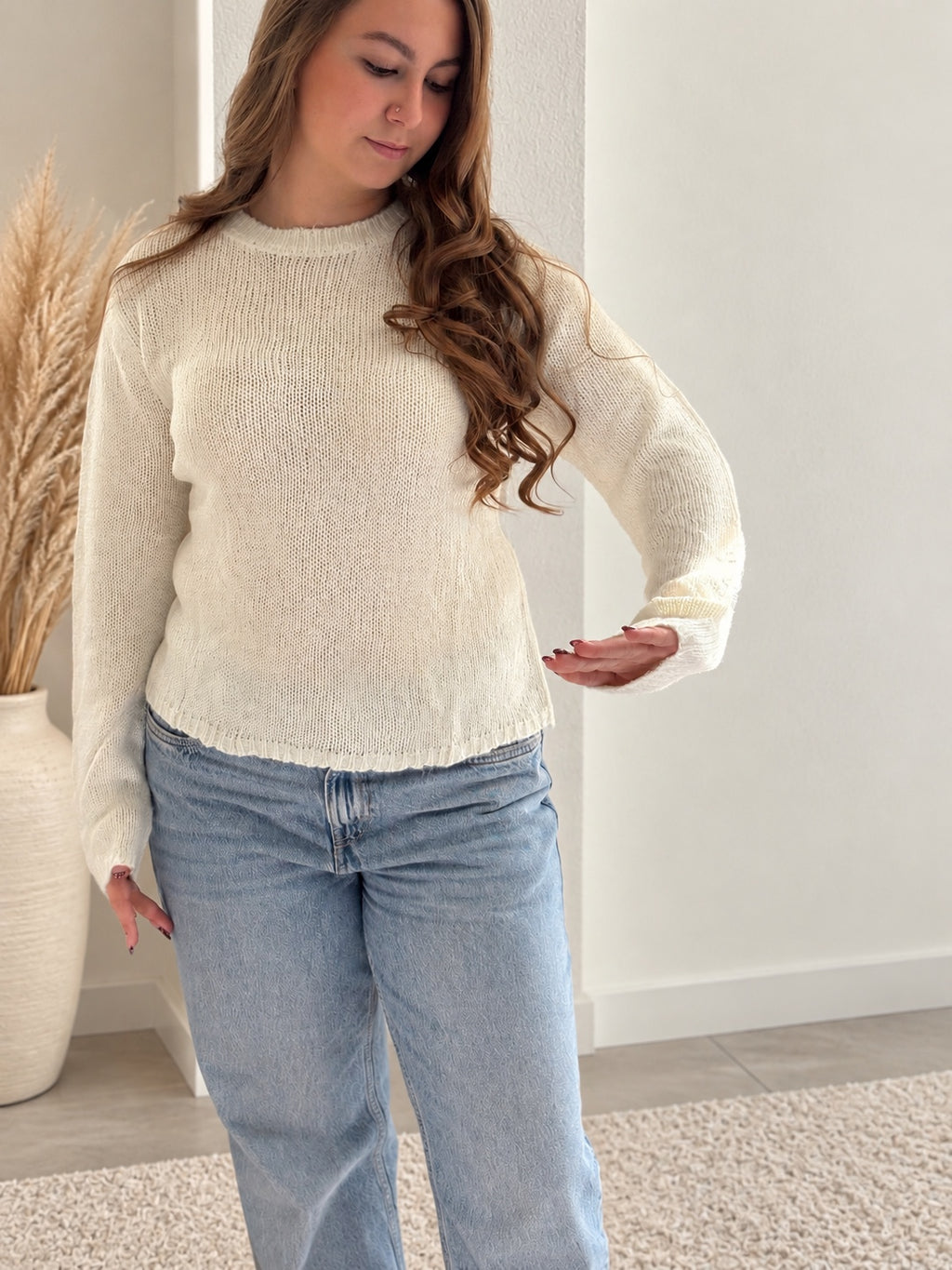Pull dos nu Mia blanc - face