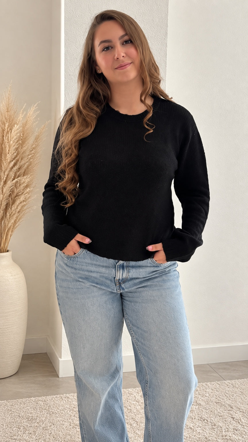 Pull dos nu Mia noir - face