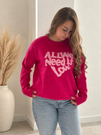 Pull Love rose - vue de face