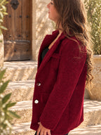 Veste Alba bordeaux vue de profil